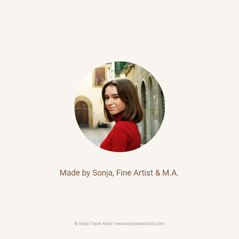 Artist story slide – Sonja Travel Artist, fine artist and traveller exploring the Mediterranean