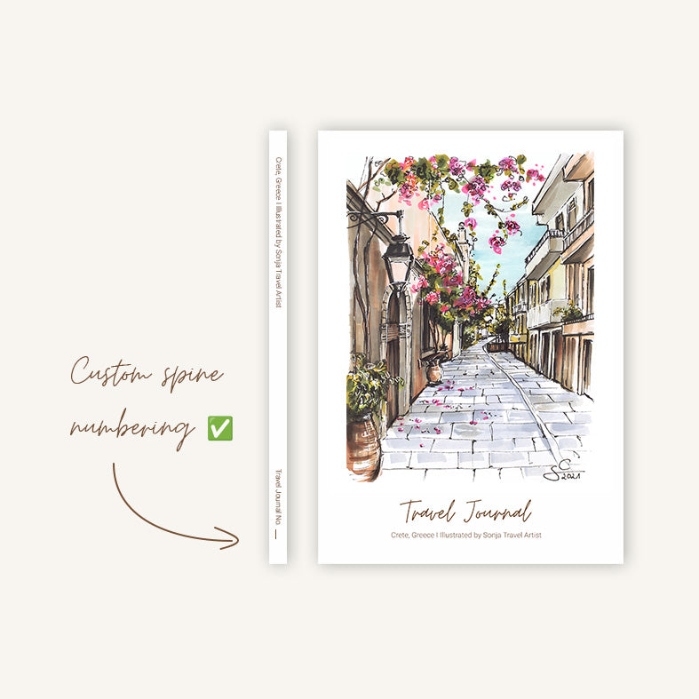 Reisetagebuch Griechenland, Kreta, zum Personalisieren und Nummerieren