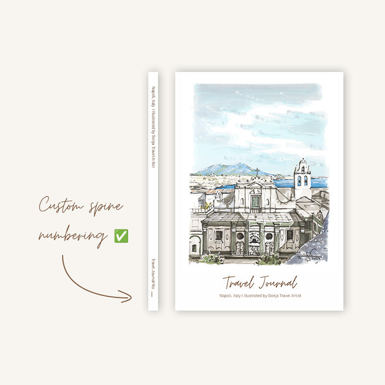 Reisetagebuch Italien, Neapel, zum Personalisieren und Nummerieren