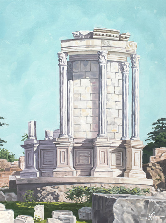 Rom Tempel Kunstdruck, Forum Romanum Architektur, mediterranes Gemälde